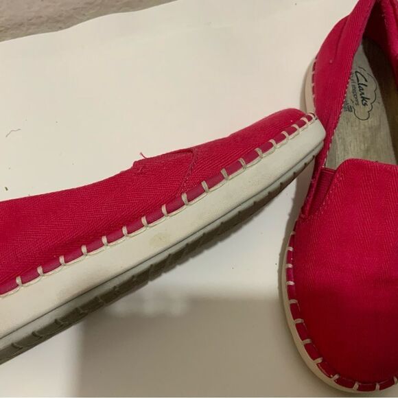 Cloudsteppers by Clarks Step Glow Slip Pink Canvas Loafer Flats Shoes Womens 5M - Picture 9 of 10